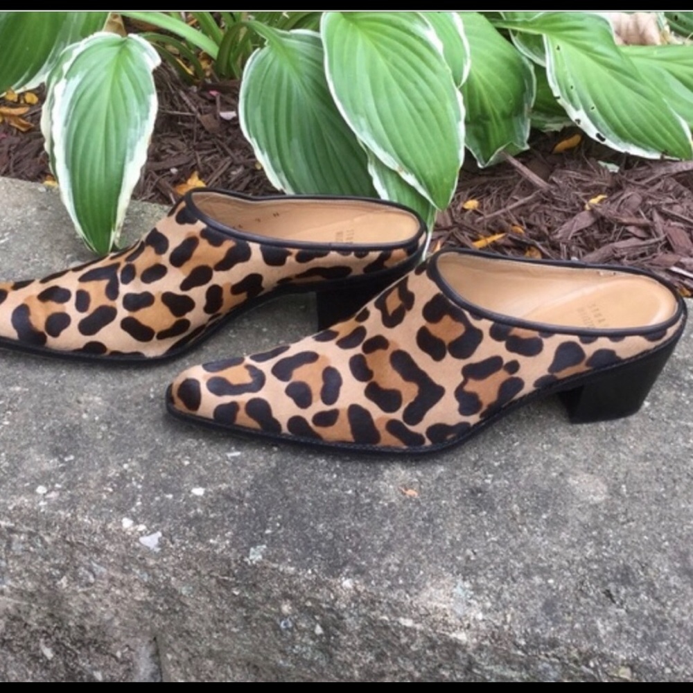 EUC Stuart Weitzman Pony Hair Mules sz 9